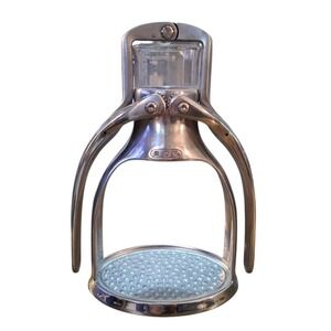 ROK Presso Manual Espresso Coffee Press Maker Silver Cast Aluminum Vtg England